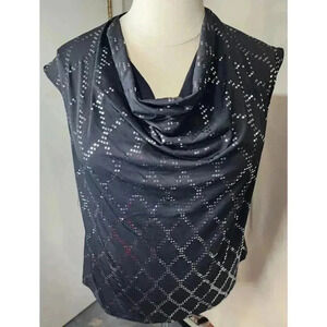 JONES STUDIO BLACK WITH SILVER SLEEVELESS TOP PLUS SIZE 2X